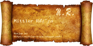 Mittler Róza névjegykártya